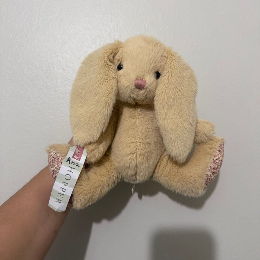Pier 1 Imports Hopper bunny floral ears plush toy